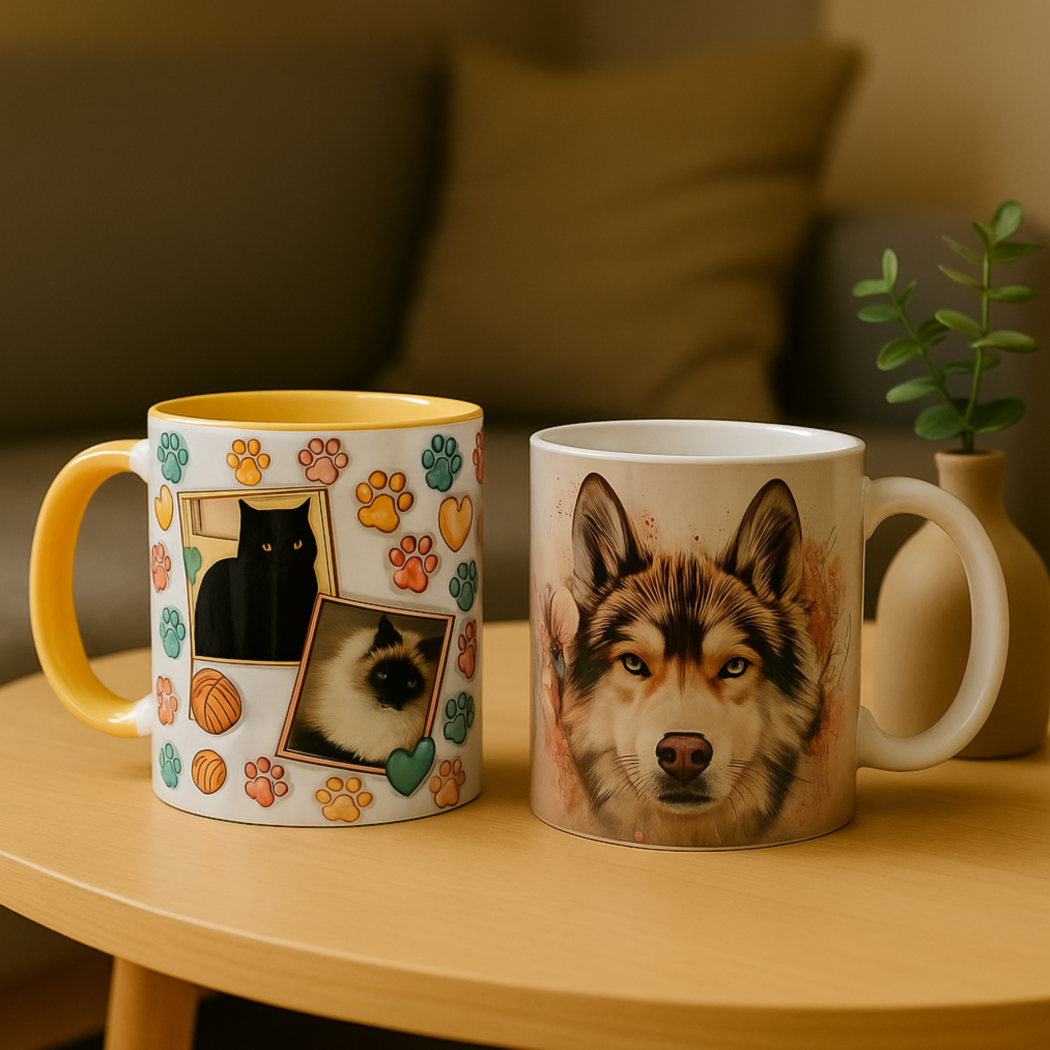 Keramiktasse mit Wunschmotiv