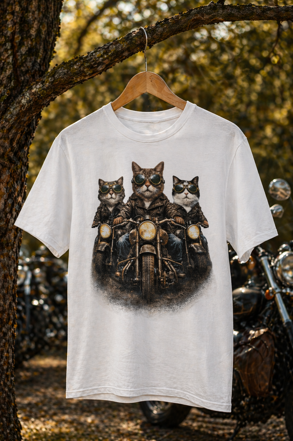 Katzen T-Shirt – Three Biker Cats | Vintage Gang | Unisex