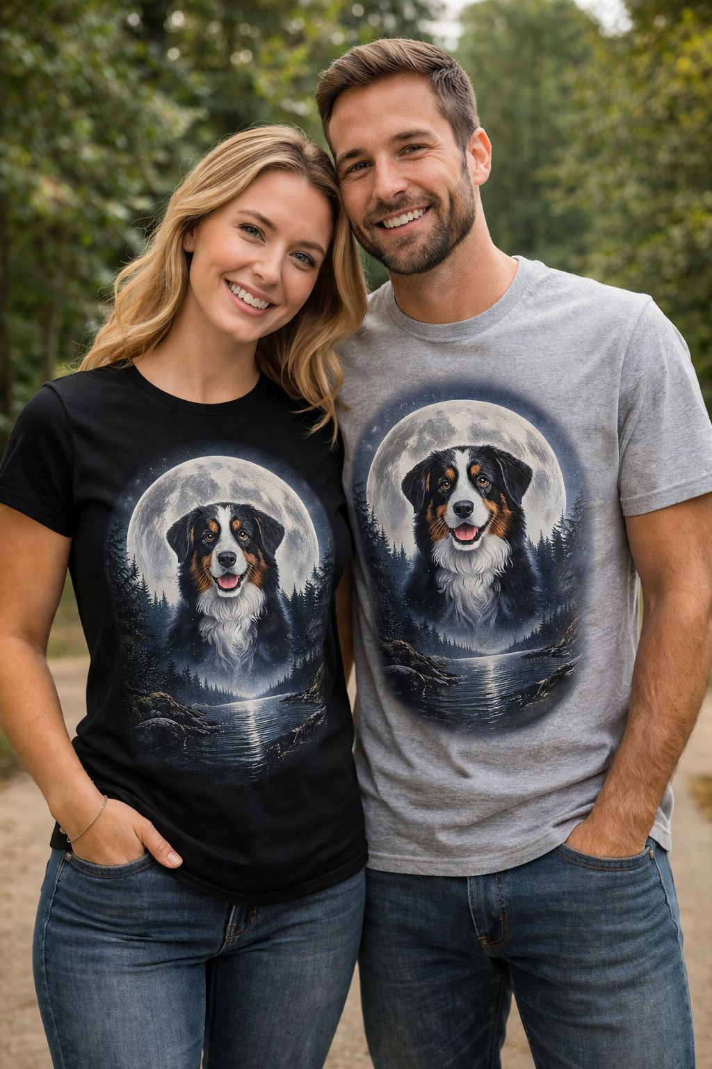 Berner Sennenhund T-Shirt – Mondnacht | Unisex
