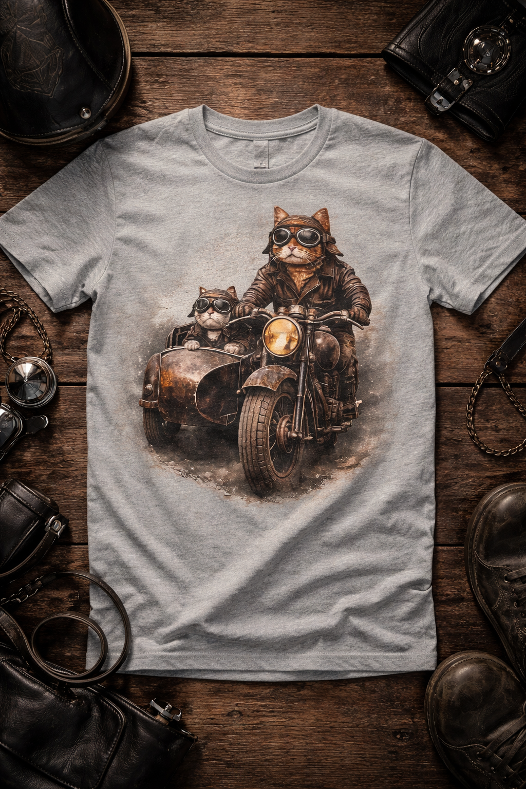 Sidecar Cats | Das Duo auf zwei Rädern | Pop-Art | Unisex