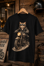 Katzen T-Shirt – Biker Cat | Vintage Motorrad | Unisex