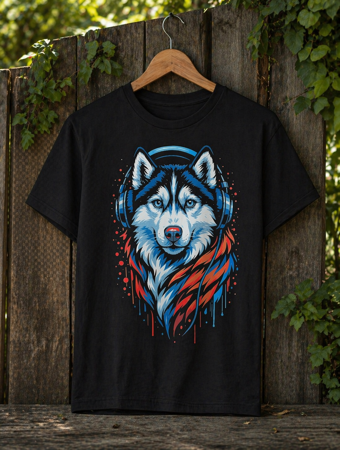 Husky T-Shirt – Headphones Pop-Art | Unisex