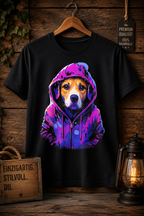Hood Dog | Beagle im Hoodie | Neon Pop Art | Unisex